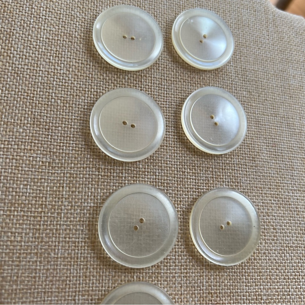 White Translucent Vintage Buttons